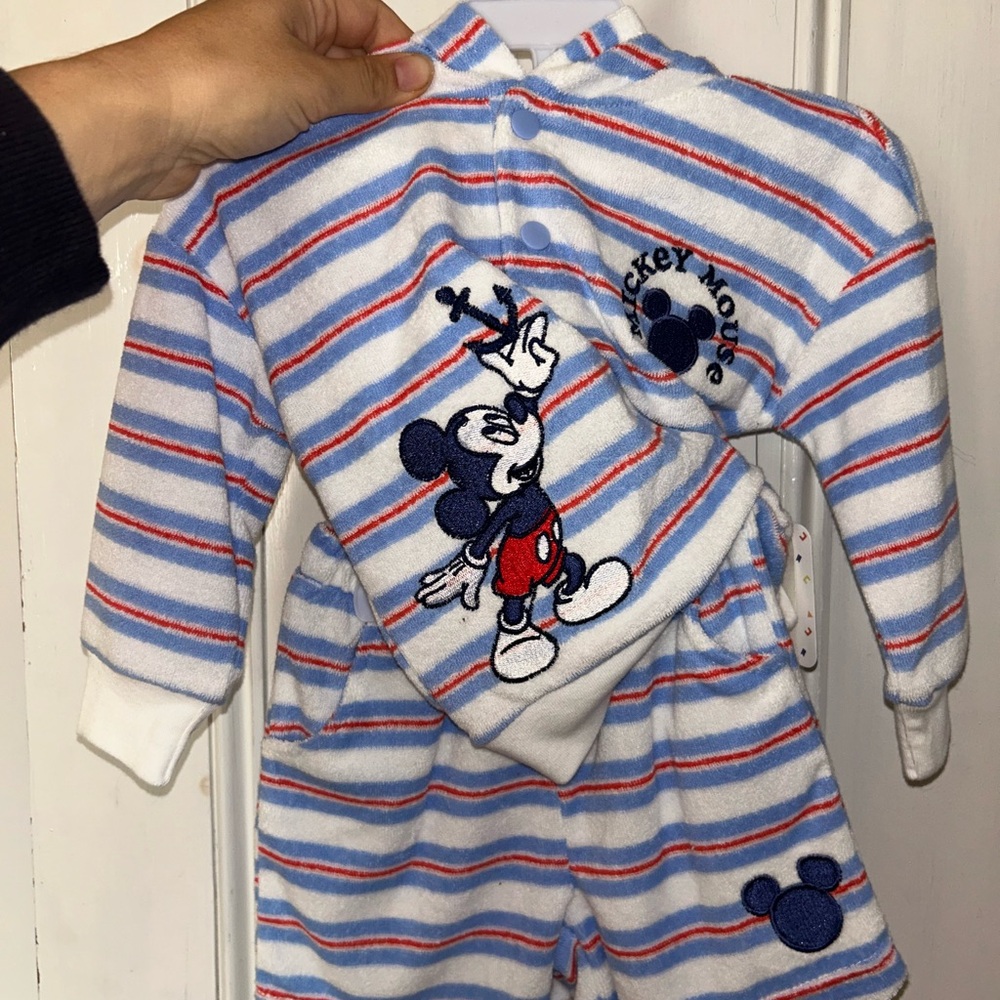 Disney Mickey Mouse Kids Pajama Set - Blue, White, and Red